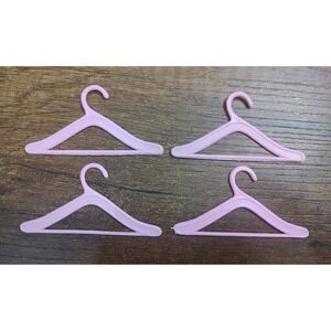 Vintage Fashion Doll Clothing Hangers Lot Of 4 Hot Pink Z16